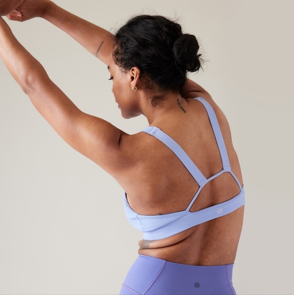 ATHLETA | Exhale Rib Bra, Tempest Violet - Picture 7 of 10